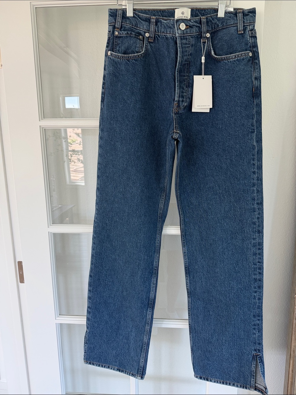 Anine Bing Roy Clean Indigo Denim Jeans NWT - Picture 2 of 5